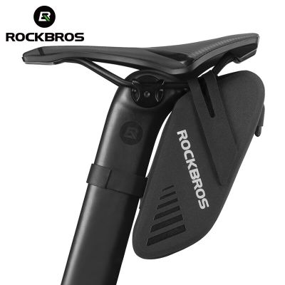 ROCKBROS กระเป๋าอานจักรยานกันน้ำกระเป๋าเบาะรถจักรยาน0.06l จักรยานกลางแจ้ง Pannier ด้านหลังกระเป๋าเครื่องมือ MTB ท่อด้านบนจักรยานอุปกรณ์เสริม