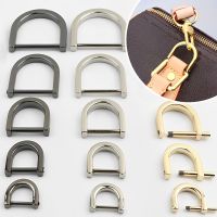 Metal D Ring Buckle Detachable Open Screw Leather Craft Shackle Clasp Belt Handle Shoulder Webbing Buckle Bag Strap Accessories