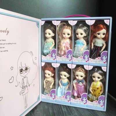 17CM BJD Doll Exquisite Doll Princess Can Be Changed Into Childrens Play House Doll Girl Toy Birthday Gift 8-piece Set