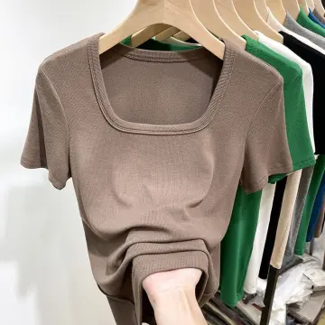 Low Cut Square Neck Top - Best Price in Singapore - Nov 2023