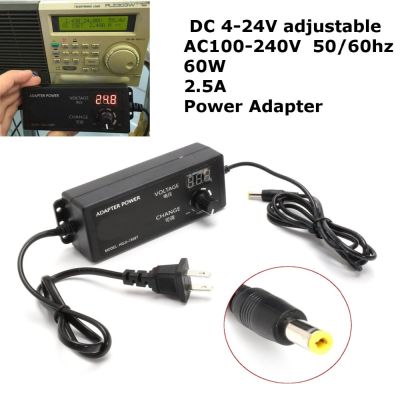 Ac/dc อะแดปเตอร์ไฟปรับระดับได้ตัวควบคุมความเร็วโวลต์ W/LCD ดิสเพลย์ DC4-24V AC100-240V 2.5A 50/60Hz ปลั๊ก EU/Us/au/uk สำหรับจอ DC ตัวควบคุมความเร็วตัวหรี่ไฟควบคุม