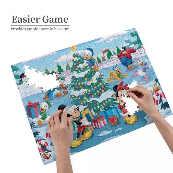disney1-together-time-christmas-at-the-skating-pond-wooden-jigsaw-puzzle-500-pieces-educational-toy-painting-art-decor-decompression-toys-500pcs
