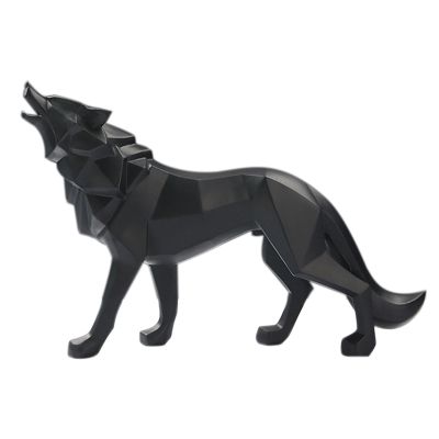 Abstract Totem Wolf Dog Ornaments Statue Geometric Resin Ornament Decoration Accessories Gifts