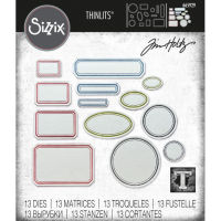 Sizzix Thinlits Dies By Tim Holtz 13/Pkg : Vintage Labels. ไดคัท