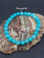 ? สร้อยอมาโซไนต์ สีเขียวมินต์ อมฟ้า เนื้อมีลายหิน (Amazonite) ? ตัวจริงสีจะอ่อนกว่าในภาพเล็กน้อย