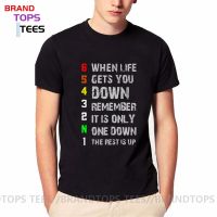 Classic 1N23456 Motorcycle T Shirts Men When Life Gets You Down Remember ItS Only One Down The Rest Is Up T-Shirts Hipster Tees