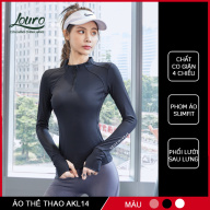 Áo thể thao nữ tay dài khóa kéo Louro AKL14, phối lưới siêu thoáng, phù hợp tập thể thao, gym, yoga thumbnail