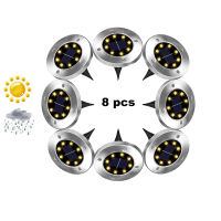 2-8pcs 8 led Solar Buried Light 1pcs Waterproof Underground Lamp Garden Floor Deck Lights for Yard Driveway Terrace Stairs Lawn