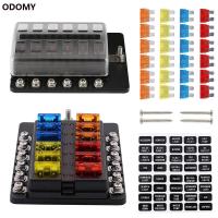 2ชิ้นสำหรับเรือ12-Way อัตโนมัติใบมีดกล่องฟิวส์ผู้ถือบล็อกที่มีไฟ LED แสดงสถานะสำหรับ12โวลต์24โวลต์รถเรือการจัดสรรทั่วไปบล็อก