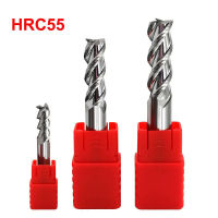 HRC55 End Mills สำหรับอลูมิเนียม3ขลุ่ย CNC Spiral Bits โลหะที่ไม่ใช่เหล็ก Upcut Milling Cutter คาร์ไบด์ทังสเตนเหล็กเครื่องมือ