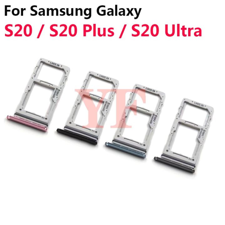 ‘；【。- For  Galaxy S20 S20 Plus S20 Ultra SIM Card Tray Slot Holder Adapter Socket Repair Parts