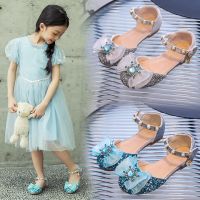 Summer Breathable Flat Sandal for Girl Fashion Bling Rhinestone Pearl Design Kids Shoes New Brand Princess Performance Sandals