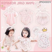 COD ▽❐ The Outline Shop27dgsd6gfd Female Baby Romper Short-Sleeved Triangle Newborn Pure Cotton Summer Thin Floral Pink Series 0714