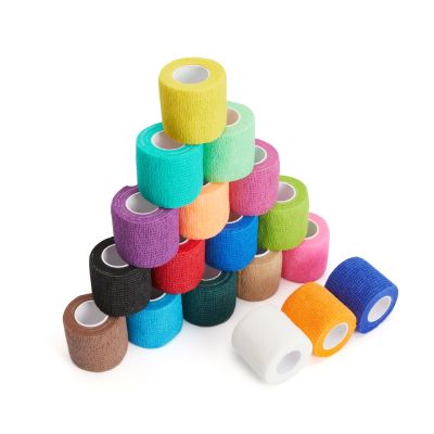 【LZ】 Elastic Bandages Self Adhesive Bandage Medical Bandage Finger Tape Colorful Athletic Wrap TapeBandage for Tattoo Pen