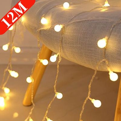 12M Fairy Lights USB Outdoor/Indoor Street Garland Christmas New Year Xmas Festoon LED Lights String For Home Bedroom Decoration