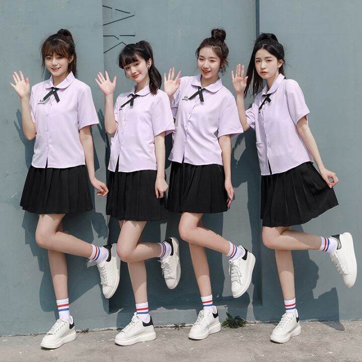 Thai school uniform wind shirt graduating class suits taboo girls in Thai school uniforms suit