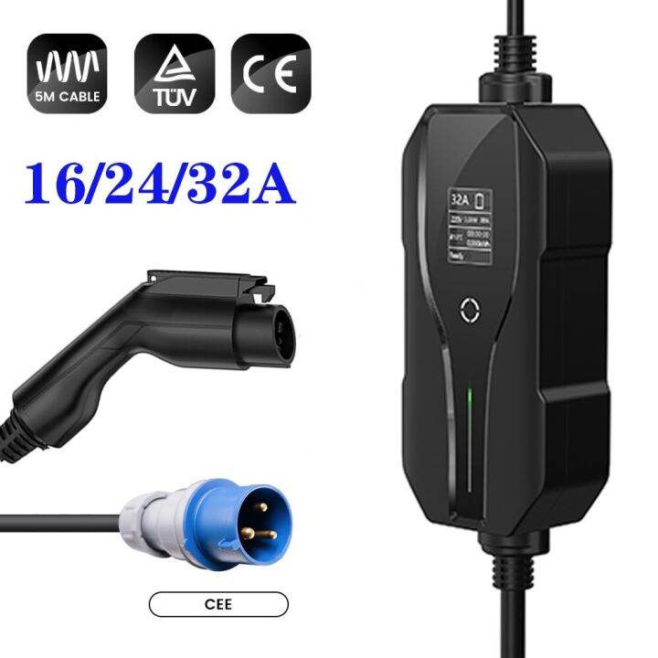 32A Type 1 EV Charger Level 2 Type1 J1772 Portable Electric Vehicle