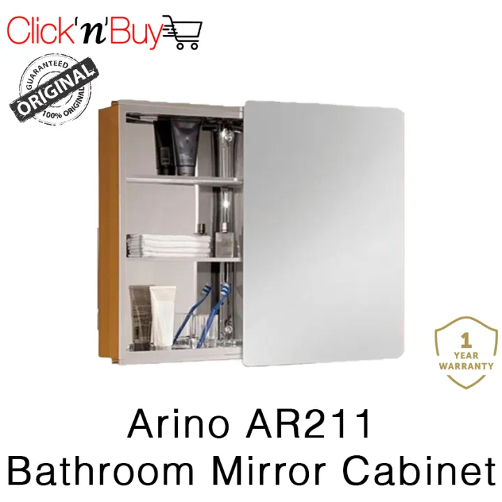 Arino Ar211 Bathroom Mirror Cabinet, Stainless Steel Bathroom Mirror Cabinet Singapore