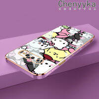 Chenyyyka S10ปลอกสำหรับ Samsung บวก S9บวกเคสลายการ์ตูนเฮลโลคิตตี้เมโลดี้บางใหม่เคสโทรศัพท์ชุบหรูหราคลุมทั้งหมดป้องกันเลนส์กล้องเคสมือถือซิลิโคนนิ่มเคสกันกระแทก