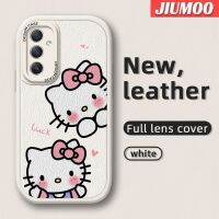 JIUMOO เคสโทรศัพท์ลายการ์ตูน A54 A34 A14 5G,เคสโทรศัพท์บางลายแมวนำโชคลายดีไซน์ใหม่นุ่มหนังฝาปิดด้านหลังเลนส์เต็มรูปแบบเคสป้องกันกล้องเคสกันกระแทก