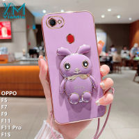 YiaMia เคสโทรศัพท์แฟชั่นสำหรับ OPPO F5 F7 F9 F11 F11 Pro F1S หรูหรา Electroplated กระต่ายเคสมือจับสำหรับโทรศัพท์มือถือซิลิโคน Precision กล้อง Drop Proof ฝาครอบโทรศัพท์