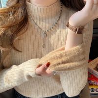 ♠❀ HELIAR Thicken Warm Sweaters Semi Turtleneck Knit Thermal Pullovers Ribbed Sweater 2023 and