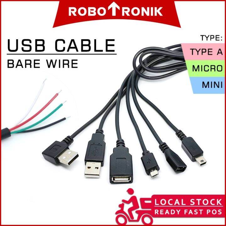 USB Cable (Wire End) Male Female Type A C Micro Mini Power Lazada