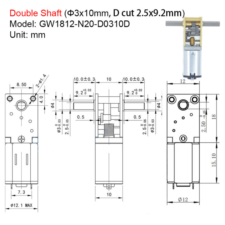 gw1812-n20-dc-12v-6v-3v-micro-โลหะความเร็วช้าแรงบิดสูงเกียร์หนอน-dc-มอเตอร์ยาว-dual-shaft-16-381rpm-หุ่นยนต์-eleltric-ล็อค-dliqnzmdjasfg