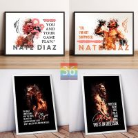 Boxing Legends Quotes โปสเตอร์ผ้าใบพิมพ์มวยผู้เล่น Portrait Watercolors Wall Art ภาพตกแต่งบ้าน