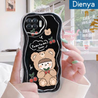 เคส Dienya สำหรับ OPPO A93 2020 F17 Pro Reno 4F Reno 4 Lite เคสเนื้อครีมลายหมีเชอร์รี่เคสนิ่มกันกระแทกเคสโทรศัพท์โปร่งใสเจลซิลิกาแบบใสฝาครอบป้องกันเลนส์กล้องถ่ายรูป