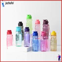 JUZHUFEI 650ML การเดินทางการเดินทาง หลายสี โปร่งใสโปร่งใส จุได้มาก ถ้วยน้ำน้ำ พลาสติกทำจากพลาสติก ขวดน้ำน้ำ