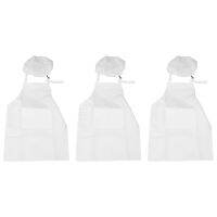 6-Piece Childrens Apron and Chef Hat Set Adjustable Childrens Kitchen Apron for Cooking and Painting