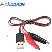 Aideepen คลิปทดสอบจระเข้ขนาดเล็กไปยังอะแดปเตอร์ USB สายเคเบิล58ซม.