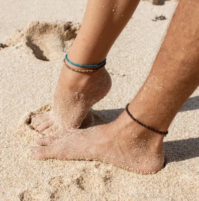 Coconut Bead Anklet Handmade anklet Surfer anklet Bead anklet Surf Ankle bracelet Boho jewelry