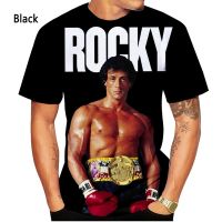 2023 NEWRocky Balboa 3D พิมพ์เสื้อยืดผู้ชายและผู้หญิงแฟชั่นตำนาน Sylvester Stallone ลำลองแขนสั้นเสื้อยืด