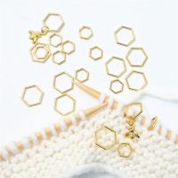 ◄ 1Set Hexagon Bee Pendants Knitting Stitch Markers Gold Color Zinc Based Alloy Crochet Locking Needle Clip Knitting Tools Dropshi