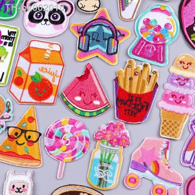 ♕✹ Cartoon/Food Patch Small animal Embroidery Patches On Clothes DIY Iron On Patches For Clothing Sew/Ironing Sticker Fusible Patch