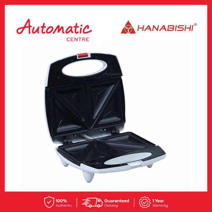 Hanabishi HSM 10S 4 slice triangle Sandwich Maker with Heat insulated
