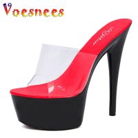 Transparent Slippers High Heels Women Outside Sandals Summer Shoes Woman High Pumps Wedding Jelly Buty Damskie Heels Slippers