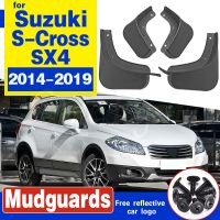 ♈☂■ บังโคลน4ชิ้นสำหรับ S-Cross SX4 2014 2019บังโคลนอุปกรณ์เสริมพนังชายบังโคลน2015 2016 2017