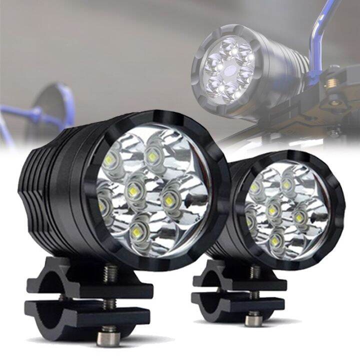 6-2ชิ้น12v-led-มอเตอร์ไซค์กันน้ำไฟหน้าสปอตไลท์ไฟ-led-เสริมอุปกรณ์-moto-ไฟหน้าเสริมอุปกรณ์เสริม