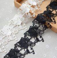 [HOT!] 1 meters/lot 7cm Width Black White Embroidered Lace Fabrics Women 39;s Clothing DIY Lace Trim