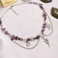 【Preflow ornament】 Jellynecklace Aesthetic Grunge สร้อยคอสมบัติที่เรียบง่ายสร้อยคอ Fairycore