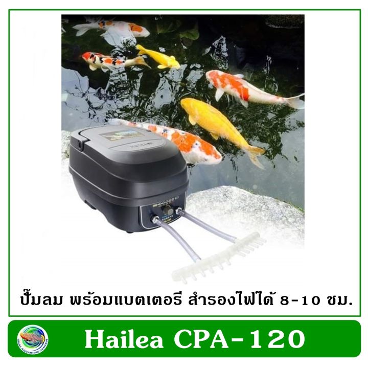 hailea-cpa-120-ปั๊มลม-พร้อมแบตเตคอรี่-สำรองไฟอัตโนมัติ-ใช้ได้นาน-8-10-ชม-ปั๊มลมแบตเตอรี-ปั๊มลมสำรองไฟ