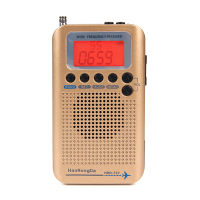 HanRongDa HRD-737 Portable Radio Aircraft Full Band Radio FMAMSWCBAirVHF Receiver World Band with LCD Display Alarm Clock