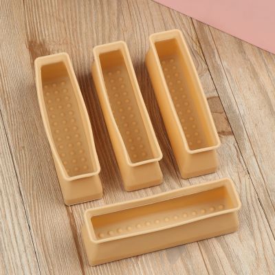 hotx【DT】 4PCS Silicone Rectangular Feet Cover Floor Protector Anti slip Leg Caps Wood Sofa Table Child Bed Stopper