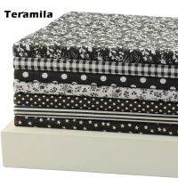 Teramila 7PCS Dark Color Series 100 Plain Cotton Fabric Charm Pack for DIY Quilting Patchwork Tecido Patchwork Telas Decoration