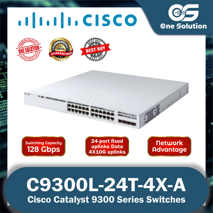 Cisco Catalyst 9300 Series Switch C9300L24T4XA Network Advantage