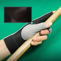 Open Finger Billiard Pool Gloves Adjustable Sticker Polyester Snooker Pool Gloves Smooth Soft Portable Reusable Amateur Training