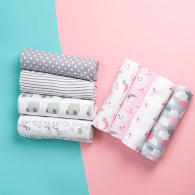 76*76 4PcsLot Muslin Cotton Flannel Baby Swaddles Soft Newborn Blankets Baby Diapers Baby Swaddle Wrap Stroller Cover Play Mat